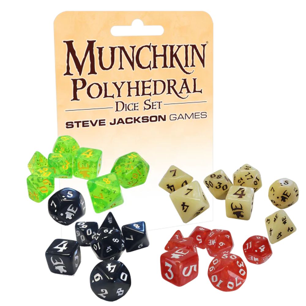 PREORDER Munchkin Polyhedral Dice Set Green/Yellw