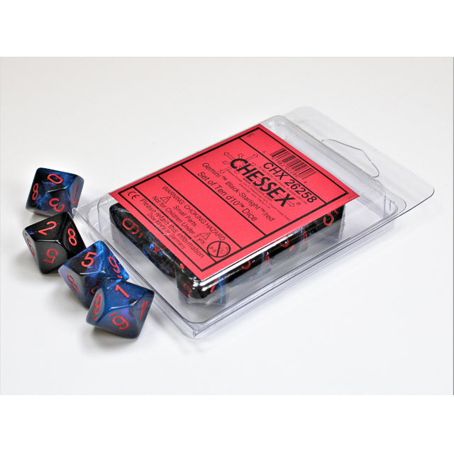 PREORDER CHX 26258 Gemini Black-Starlight/red Set of Ten d10s