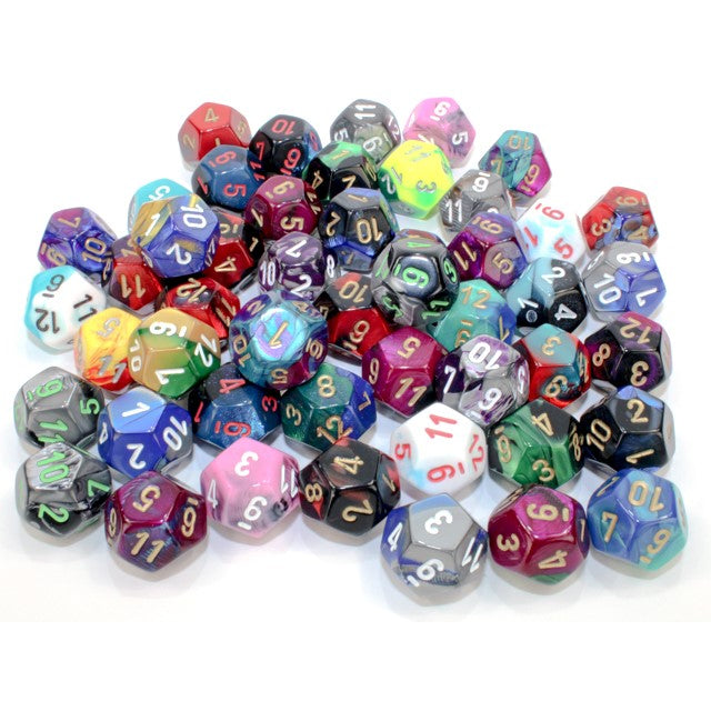 CHX 29512 Bag of 50 Assorted Loose Gemini Polyhedral d12