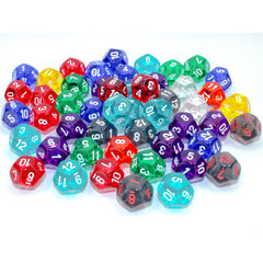 CHX 29612 Translucent Bag of 50 Assorted Polyhedral d12