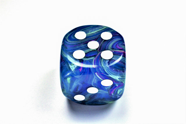 PREORDER CHX DF3066 Festive Waterlily/white 30mm d6 dice w/pips