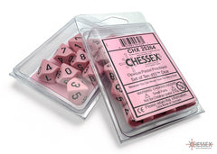 PREORDER CHX 25264 Opaque Pastel Pink/black Set of Ten d10s