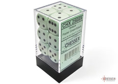 CHX 25665 Opaque 16mm d6 Pastel Green/black Dice Block (12 dice)