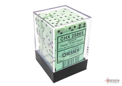 CHX 25865 Opaque 12mm d6 Pastel Green/black Dice Block (36 dice)