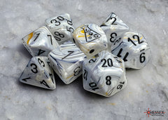 CHX 30067 Marble Calcite/blue Polyhedral 7-Dice Set (with bonus die)