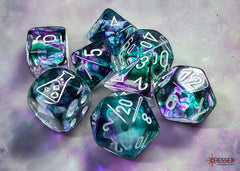 CHX 30068 Nebula Fluorite/white Polyhedral 7-Dice Set (with bonus die)