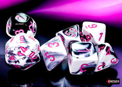 PREORDER CHX 26469 Gemini Black-White/pink Polyhedral 7-Dice Set