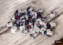 PREORDER CHX 26869 Gemini Black-White/pink 12mm d6 Dice Block (36 dice)