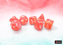 PREORDER CHX 27553 Festive Dahlia/white Luminary Polyhedral 7-Dice Set