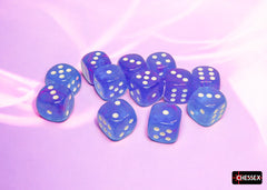 PREORDER CHX 27767 Nebula Aura/white Luminary 16mm d6 Dice Block (12 dice)