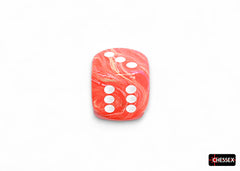 PREORDER CHX DF3033 Festive Dahlia/white Luminary 30mm d6 dice w/pips