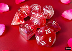 PREORDER CHX 30070 Borealis Passion/white Luminary Polyhedral 7-Dice Set (with bonus die)