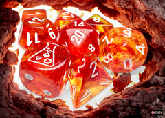 PREORDER CHX 30073 Nebula Molten/white Luminary Polyhedral 7-Dice Set (with bonus die)