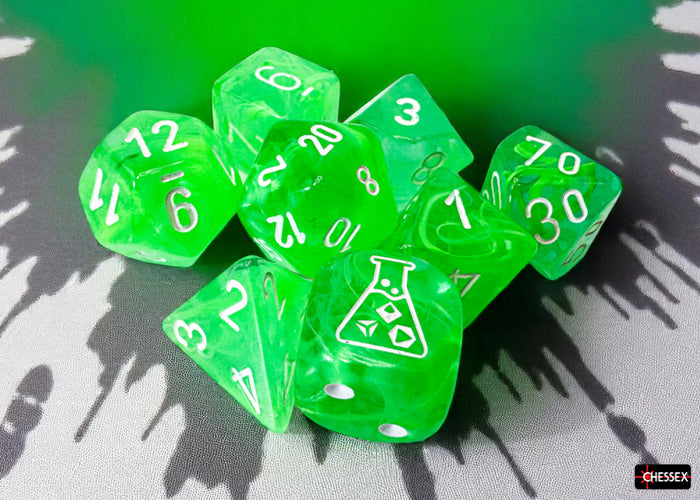 CHX 30074 Nebula Gelatinous/white Polyhedral 7-Dice Set (with bonus die)