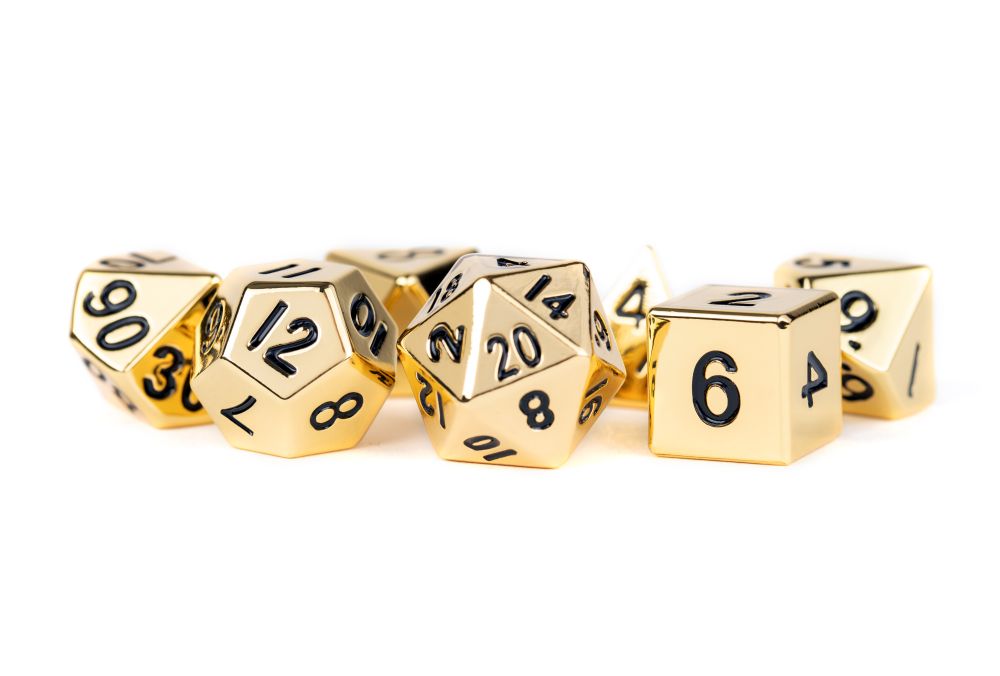 PREORDER Fanroll: 16mm Metal Polyhedral Dice Set: Gold