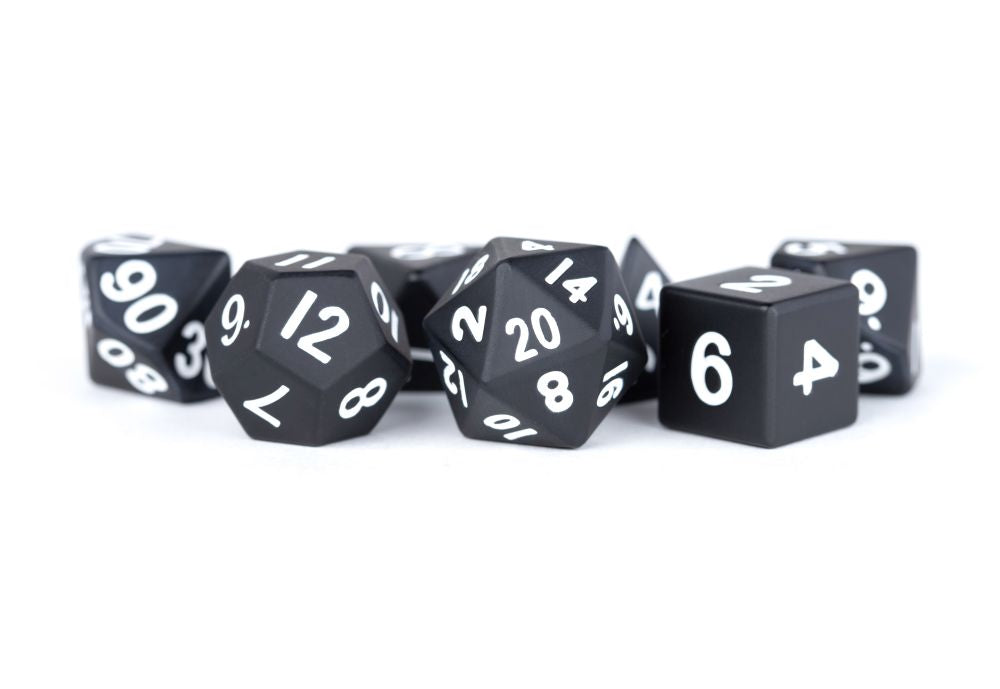 PREORDER Fanroll: 16mm Metal Polyhedral Dice Set: Black