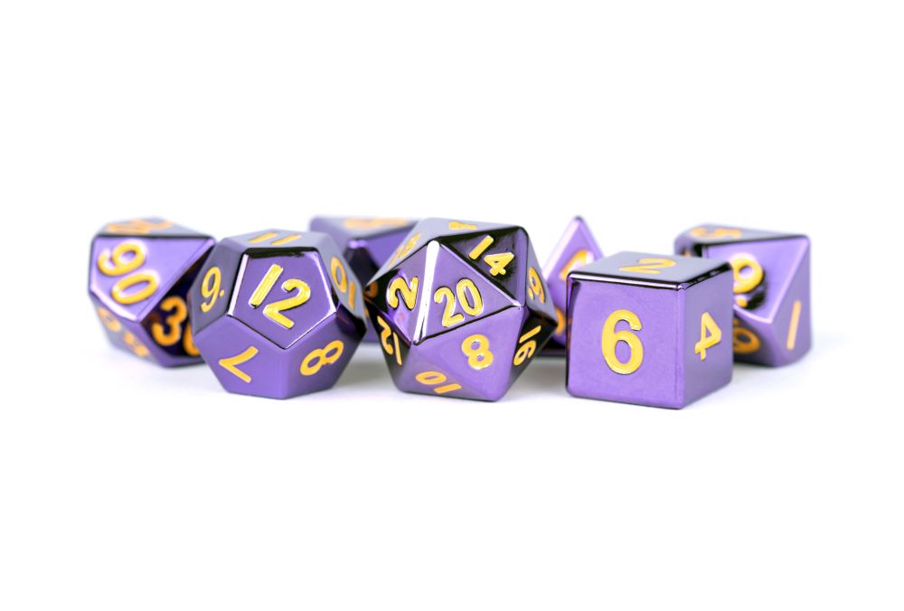 PREORDER Fanroll: 16mm Metal Polyhedral Dice Set: Purple