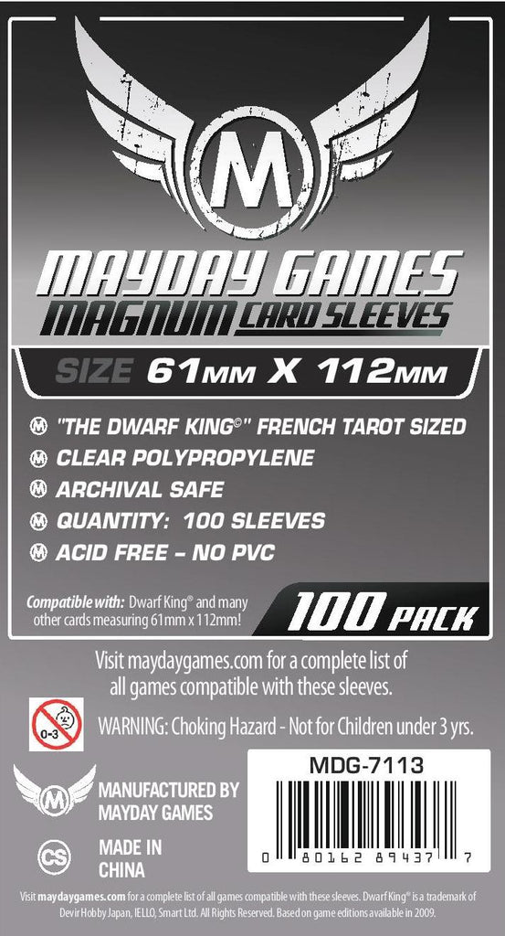 Mayday - Magnum Platinum Card Sleeve: 61 X 112 MM Dwarf King French Tarot