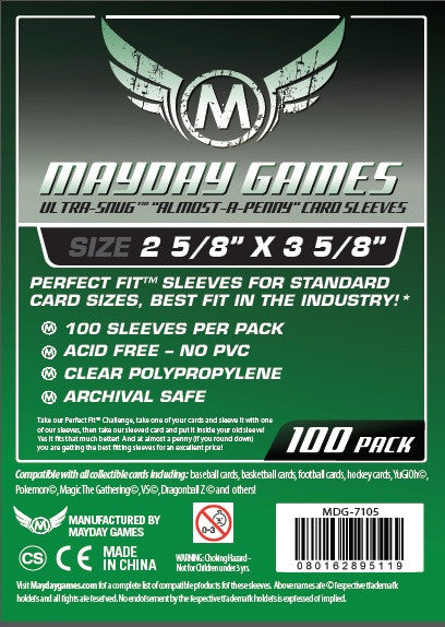Mayday - Ultra-Snug Almost A Penny Card Sleeves (2 1/2 X 3 1/2 Inches)