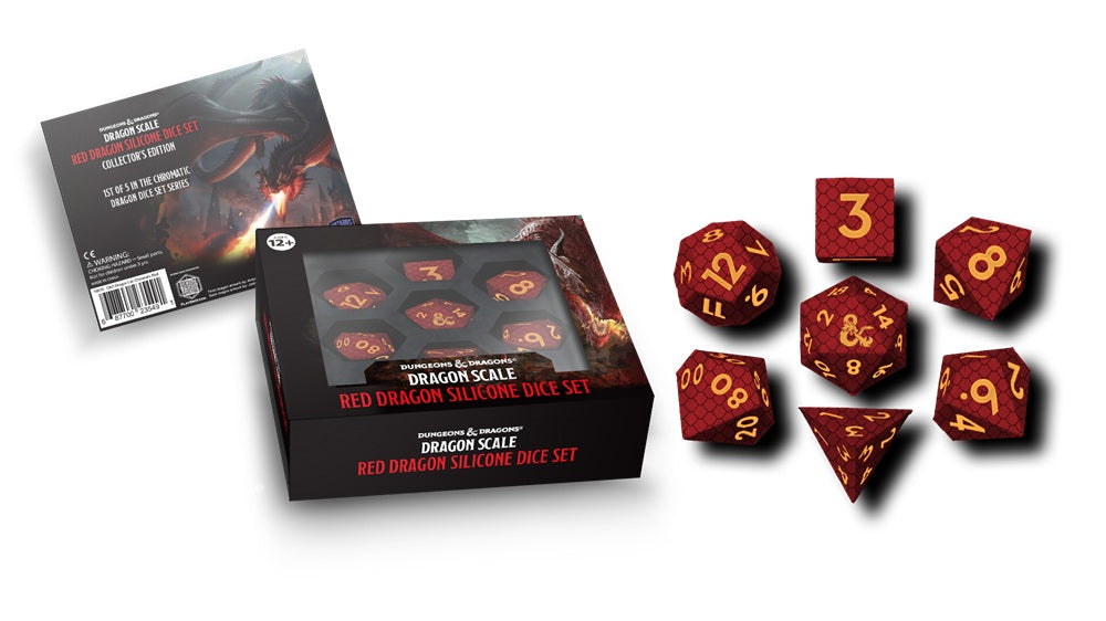 PREORDER FanRoll: D&D Dragon Scale Silicone Dice Set: Red