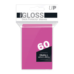 Ultra Pro: PRO-Gloss 60ct Small Deck Protector sleeves: Bright Pink