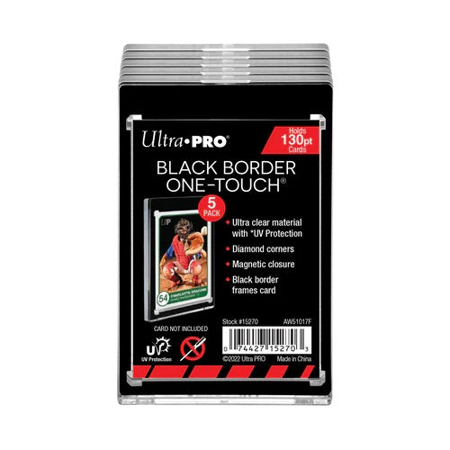 Ultra Pro: 130PT Black Border UV ONE-TOUCH Magnetic Holder (5 ct retail pack)