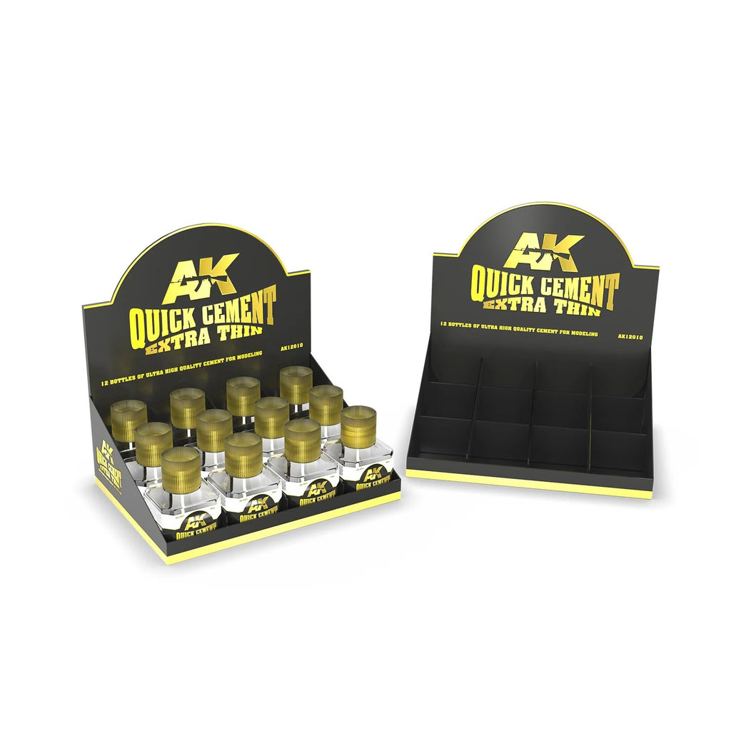 PREORDER AK Interactive - Basics  - Quick Cement Extra Thin  Rack / Expositor 40ml