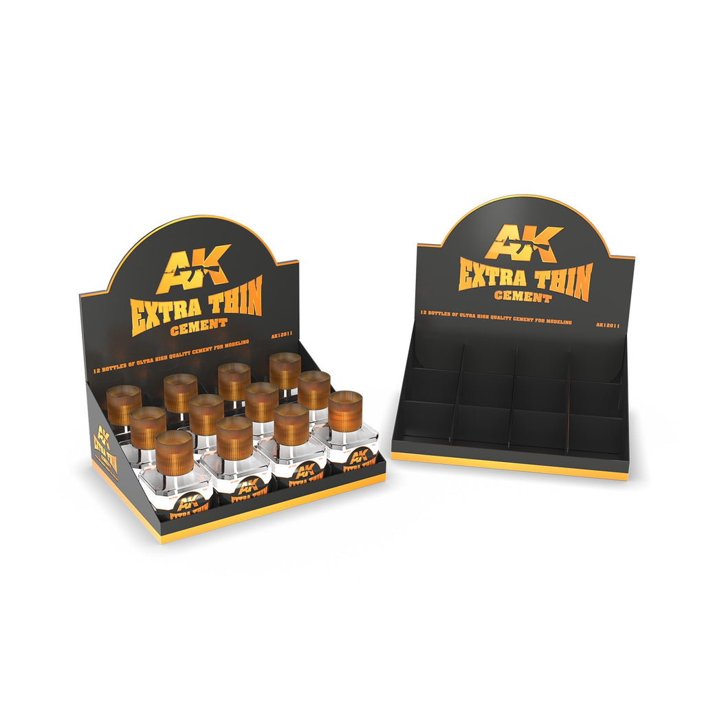 PREORDER AK Interactive - Basics  - Extra Thin Cement  Rack / Expositor