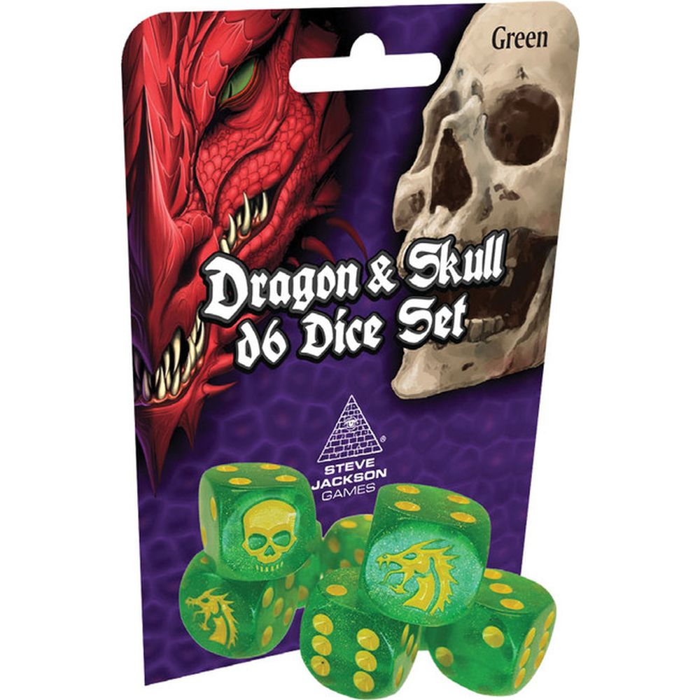 PREORDER Dragon & Skull Dice Pack Green Glitter