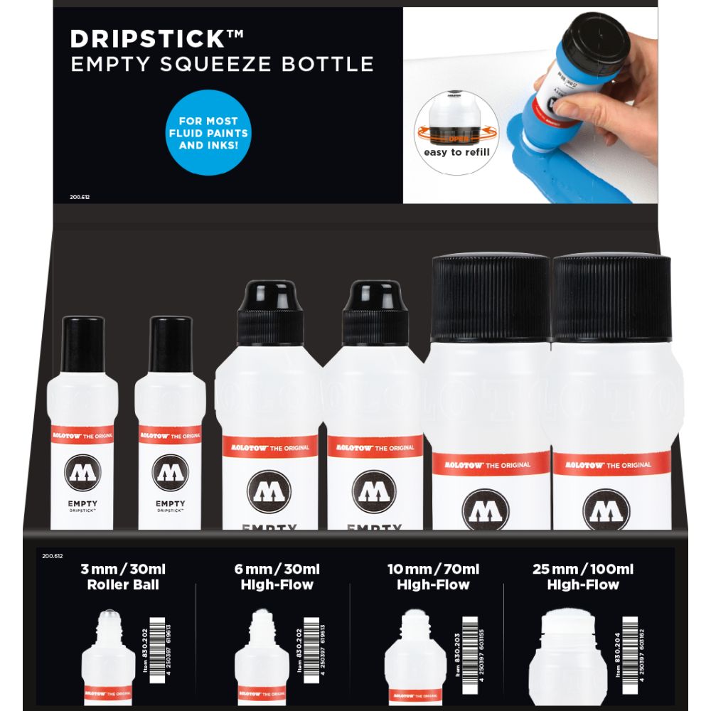 PREORDER Molotow - Displays - Dripstick Empty S-XL Stand Display (Stand with Stock)