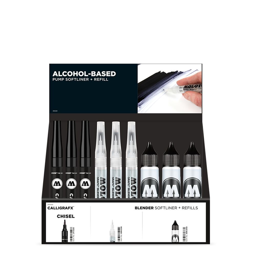 PREORDER Molotow - Displays - Alcohol-Based Softliner + Refill Stand Display (Stand with Stock)
