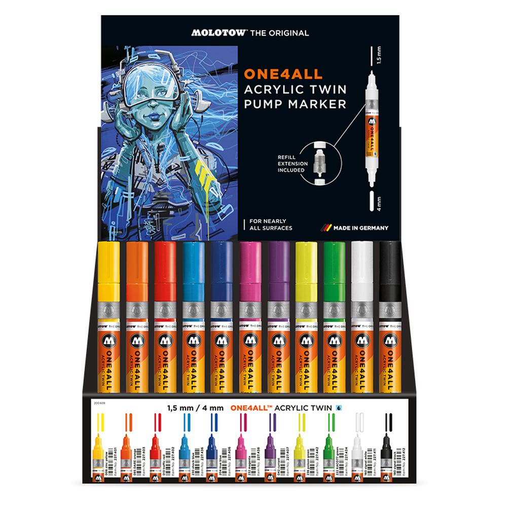 PREORDER Molotow - Displays - Acrylic Twin Sales Topseller Stand Display (Stand with Stock)