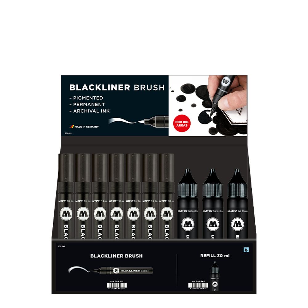 PREORDER Molotow - Displays - Blackliner Brush Stand Display (Stand with Stock)