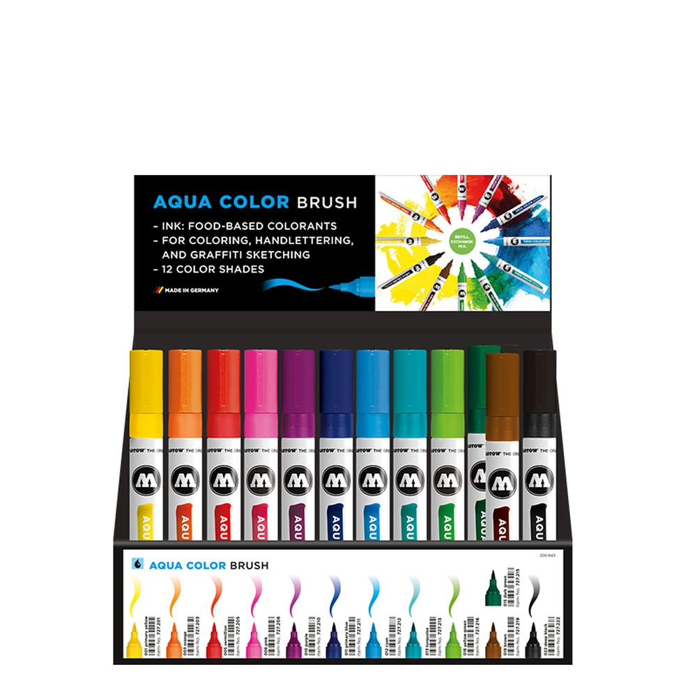 PREORDER Molotow - Displays - Aqua Color Brush Full Range Stand Display (Stand with Stock)