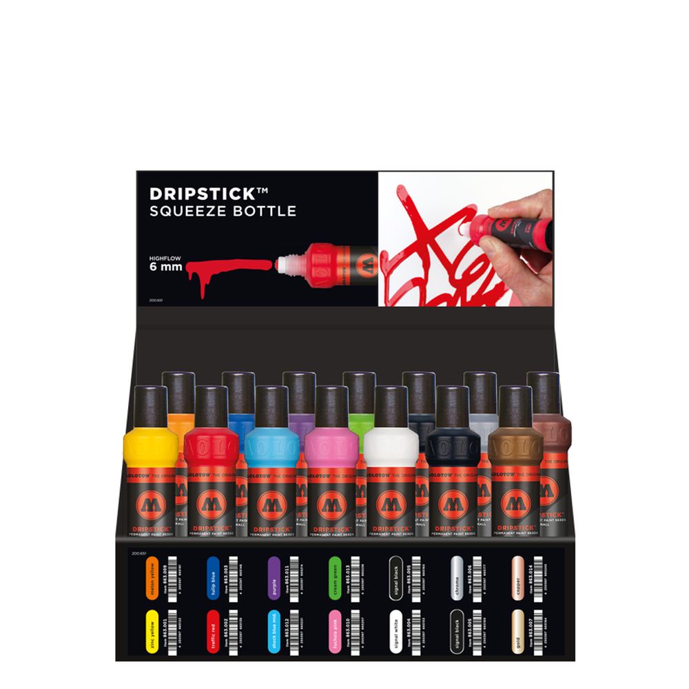 PREORDER Molotow - Displays - Dripstick? Display-Highflow 6mm Stand Display (Stand with Stock)