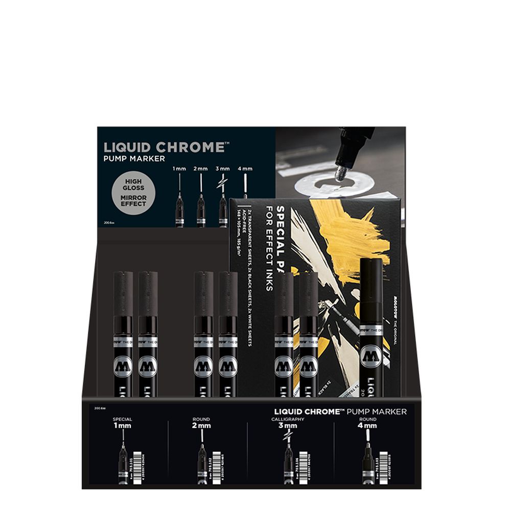 PREORDER Molotow - Displays - Liquid Chrome VI Stand Display (Stand with Stock)