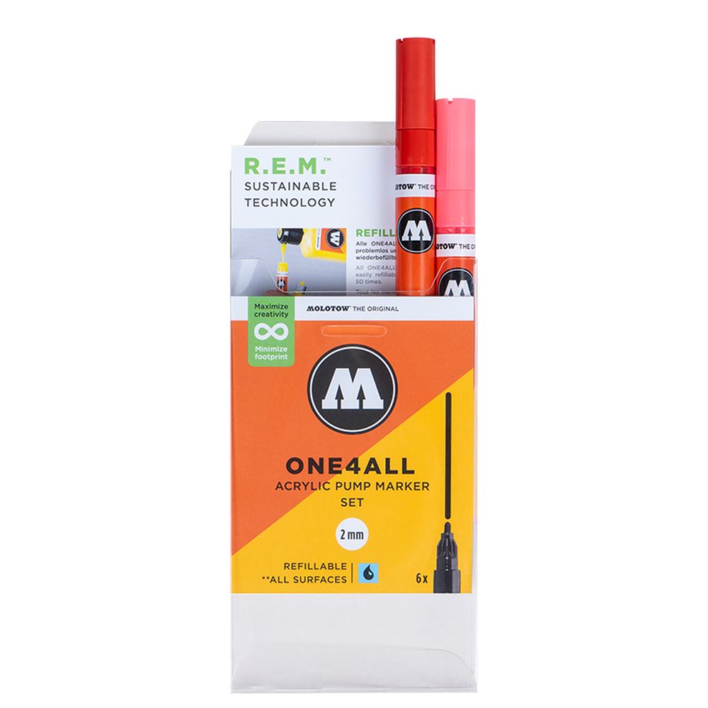 PREORDER Molotow - Markers - One4All - 2mm Marker 6Pc Custom Set (25 Units)