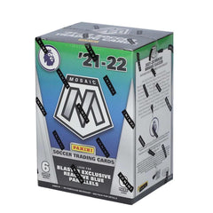 Panini Mosaic 2021/22 Premier League EPL Soccer 6-Pack Blaster Box Blue Parallels