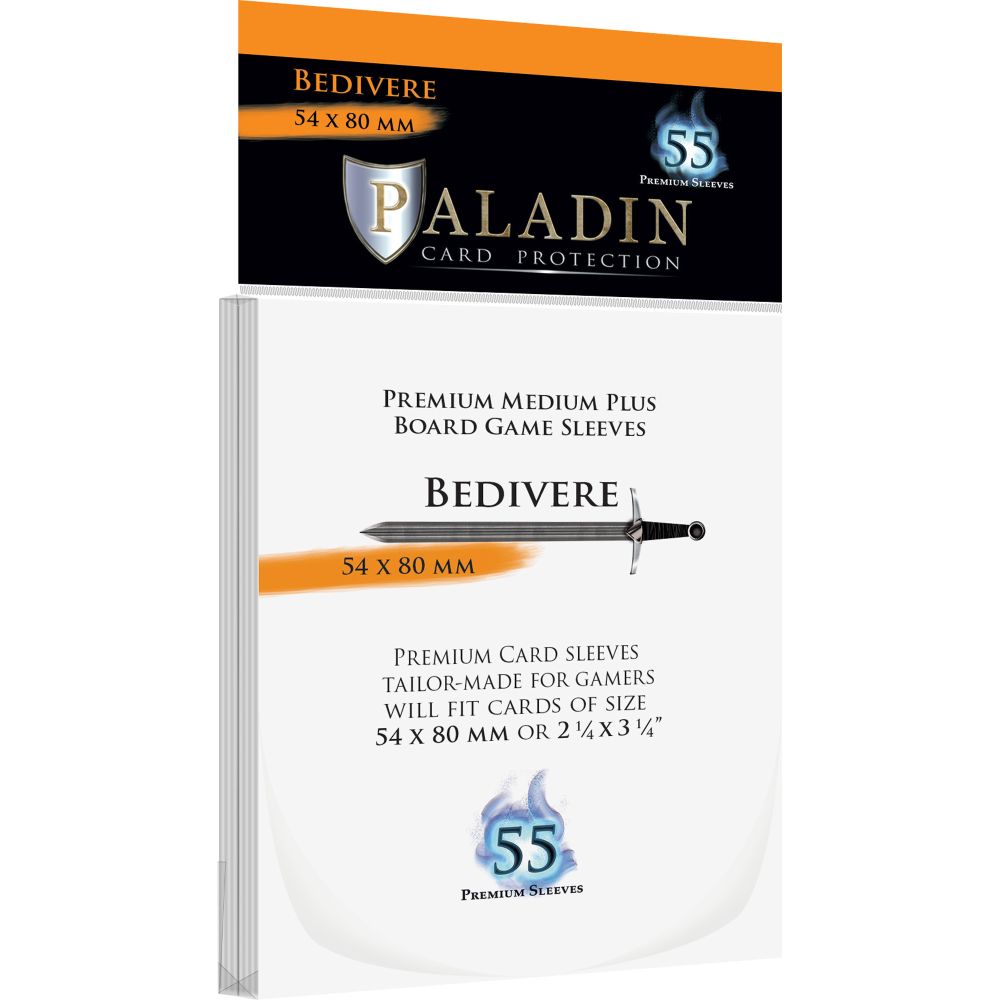 PREORDER Paladin Clear Sleeves - Bedivere (54mm X 80mm) (55 Sleeves Per Pack)
