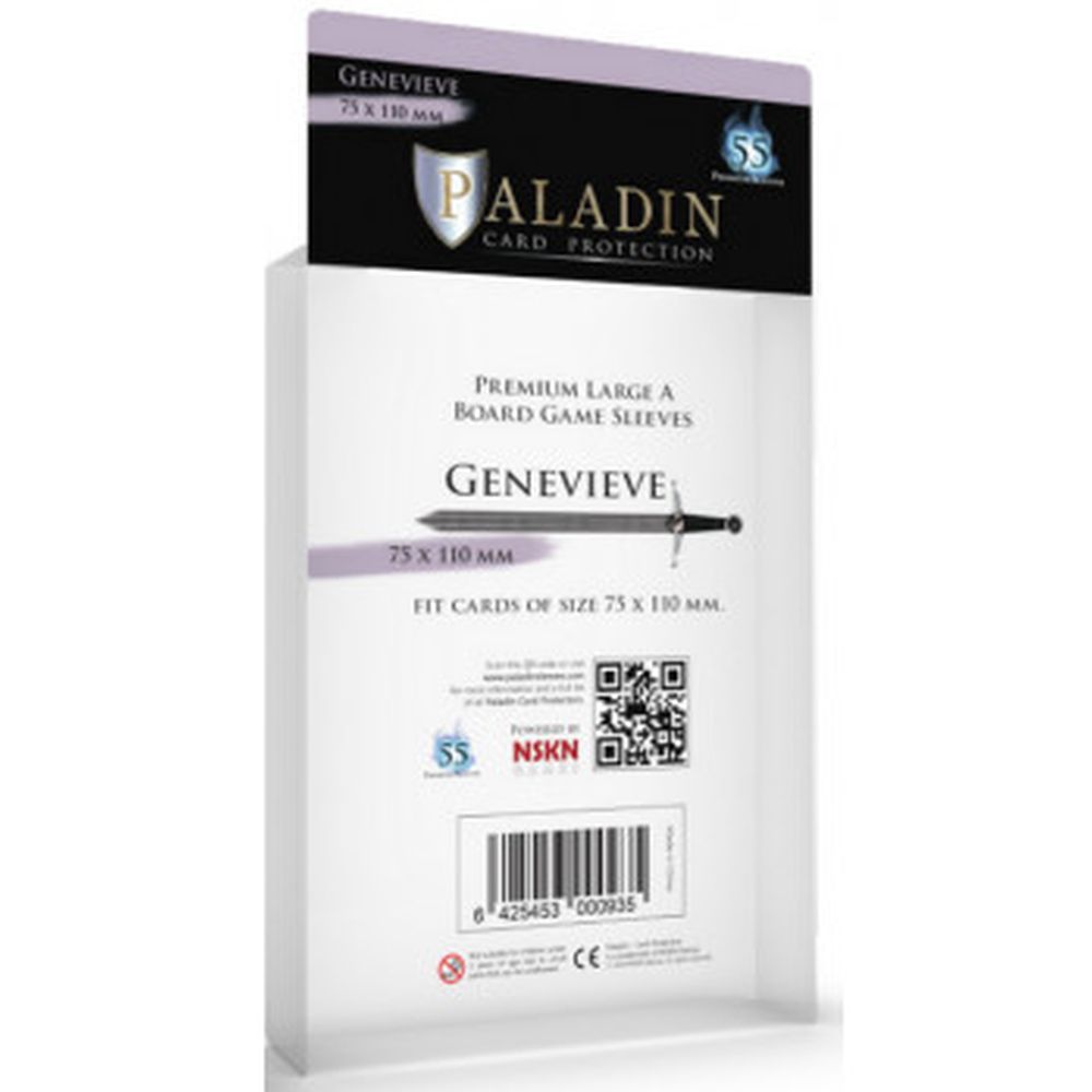 PREORDER Paladin Clear Sleeves - Genevieve (75mm X 110mm) (55 Sleeves Per Pack)