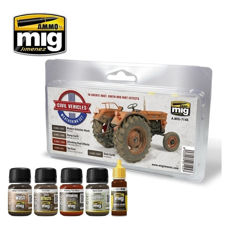 PREORDER Ammo by MIG - Sets - Civil Vehicles Weathering Set