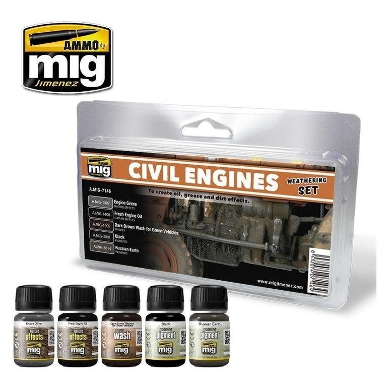 PREORDER Ammo by MIG - Sets - Civil Engines Weathering Set