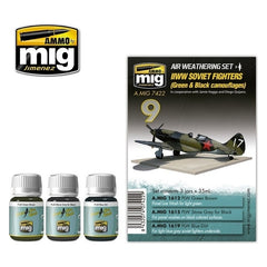 PREORDER Ammo by MIG - Weathering - Wwii Soviet Fighters (Green & Black Camouflages) Set
