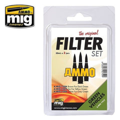 PREORDER Ammo by MIG - Weathering - Filter Green Vehicles Set