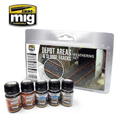 PREORDER Ammo by MIG - Weathering - Depot Areas & Sludge Tracks Weathering Set