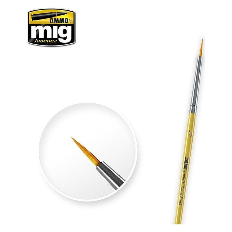 PREORDER Ammo by MIG - Brushes - 5/0 Synthetic Round Brush