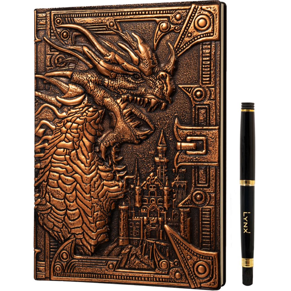 PREORDER 3D Faux-Leather Notebook - Journal - Bronze Dragon