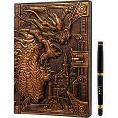 PREORDER 3D Faux-Leather Notebook - Journal - Bronze Dragon