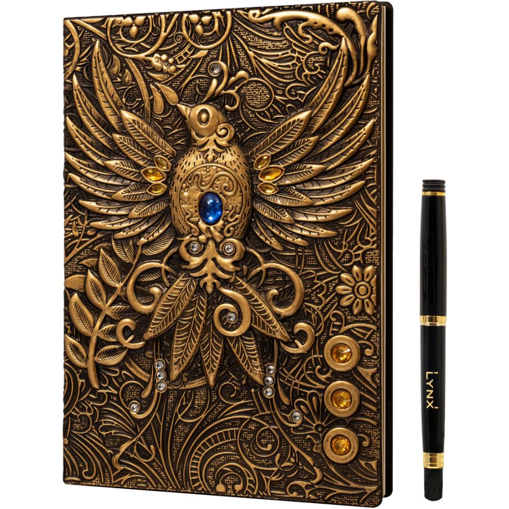 PREORDER 3D Faux-Leather Notebook - Journal - Gold Phoenix