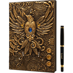 PREORDER 3D Faux-Leather Notebook - Journal - Gold Phoenix